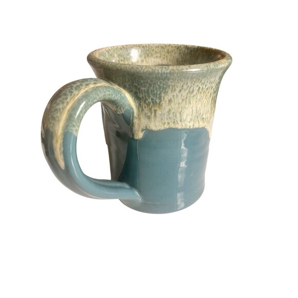 Dreamcatcher B&B Deneen Pottery Mug Blue & Beige USA 14 Oz Mug Taos New Mexico - Picture 2 of 3